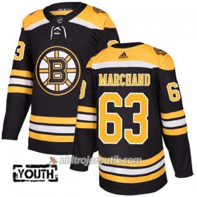 Barn Ishockey Boston Bruins Tröja Brad Marchand 63 Adidas 2017-2018 Svart Authentic